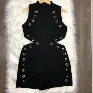 Black and gold romper